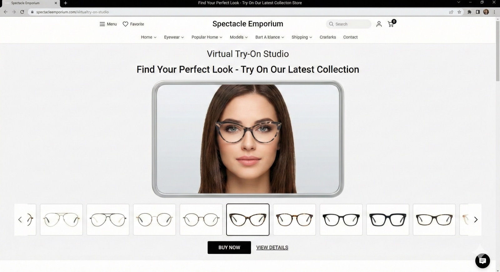 Posnetek aplikacije virtual try-on 1